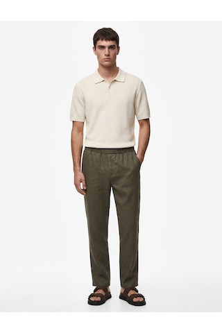 Koton Regular Fit Viskon Polo Yaka Kısa Kollu Triko Tişört Bej 6sam70038ht Ekru