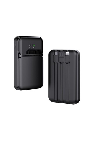 Snapmax Snp-3006 10.000 Mah Hızlı Şarj Led Göstergeli 3in1 Dahili Kablolu Powerbank