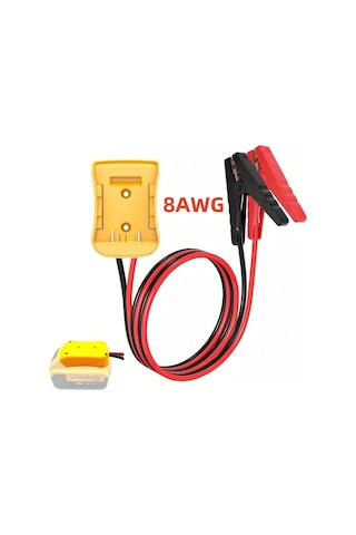 Xuweiwei 12-24v Jump Cable Clip 2m/6.5ft 20v Jumper Kabloları İçin Uyumlu 8awg Araç Akü Başlatma Kablosu
