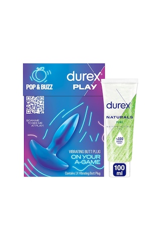 Durex Titreşimli Anal Plug Tıkaç + Durex Naturals Pure Kayganlaştırıcı Jel 100 ML