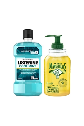 Listerine Cool Mint 250 ML + Le Petit Marseillais Zeytinyağı Yağı Saf Sıvı Sabun 300 ML