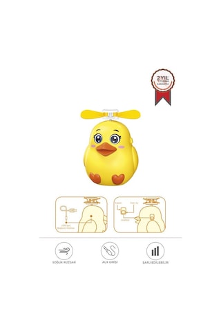 Torima F-31 Sarı El Tipi Mini Fan Vantilatör Sevimli Kuş Figürlü Taşınabilir Mini Fan