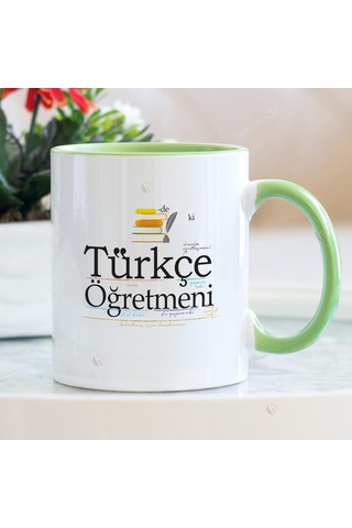 Kişiye Özel Türkçe Öğretmeni Fotoğraflı Yazılı Kupa Bardak