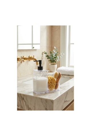 Makri Home Sıvı Sabunluk Süngerlikli, 2 Hazneli, 350 Ml + 350 Ml, Plastik Siyah