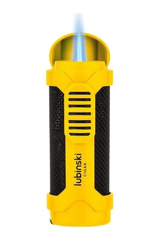 Lubinski Cigar Sehpa Kapaklı Delicili Tek Torch Puro Çakmağı Silver Lb-209