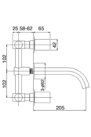 Nsk Tresa N2191502 Ankastre Lavabo Bataryası Krom İç Set Dahil