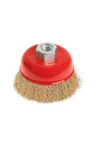 Çanak Firça Dalgali Sari Telli M14 Vidali 65Mm 65Mm