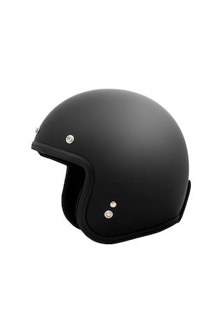 N313 Mat Siyah Motosiklet Kaskı Güneş Vizörlü Yarım Açık Motorcu Kask