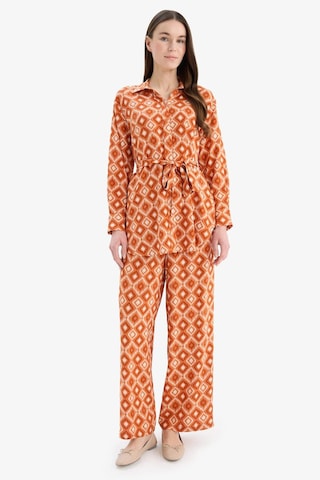 Defacto Relax Fit Desenli Viskon Uzun Kollu Tunik D9753ax25smog267 Turuncu