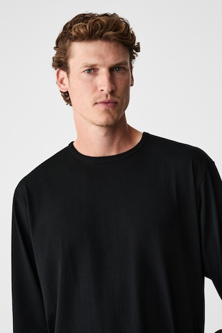 Grimelange Gravs Erkek %100 Pamuklu Yumuşak Kumaşlı Yuvarlak Yakalı Uzun Kollu Siyah T-shirt Siyah