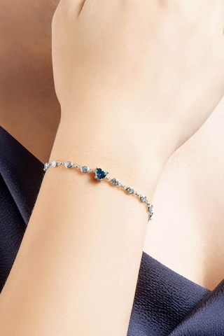Aşk Yolu 18 Ayar Beyaz Altın Kaplama 19 Cm Gümüş Bileklik 78551432
