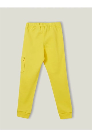 United Colors Of Benetton Beli Lastikli Baskılı Kız Çocuk Jogger Eşofman Altı Sarı