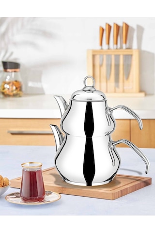 Yunusoğlu Home Büyük Boy Çelik Çaydanlık Aile Boy 304 1. Kalite Inox