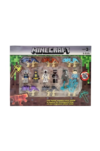 Minecraft 12 Parça Figür Ve Dinozor Oyun Seti Minecraft