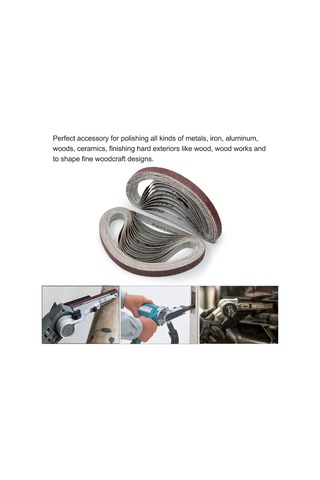 Lemestar 10 Adet 330x10mm Alüminyum Oksit Zımpara Kayışı - 240 Kum - Taşlama Ve Parlatma İçin