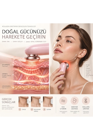 Robx A07 Yeni Nesil Rf Ems Cilt Sıkılaştırıcı Ve Kırışıklık Yüz Ve Vücut Aleti Pembe