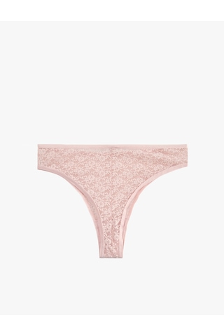 Koton Rahat Kalıp Normal Bel Dantelli Brazilian Külot Pembe 7wlk30098mk Gül
