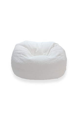 Peluş Armut Koltuk Kuzu Yünü Tarzında Beyaz