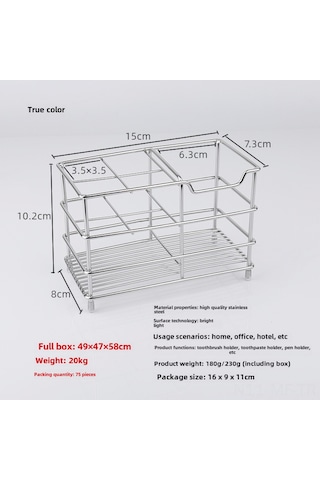 Mufunye Stainless Steel Bathroom Organizer: No-drill 4-slot Toothbrush Holder For Electric Toothbrushes & Paste - Space-saving Storage Rack Diğer