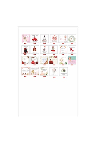 Kişiye Özel Kına Gelin Hamamı Süs Etiketi Beyaz Sticker 70 Adet