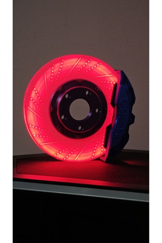 Morfem3d Disk Fren Tasarımlı Dekoratif Lamba Araba Tutkunlarına Özel Masa Üstü Tasarım Kırmızı