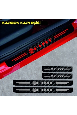 Eyphon Fiat Egea Cross Karbon Kapı Eşiği Oto Sticker 4 Adet