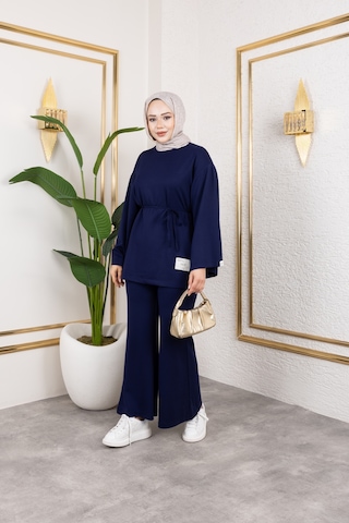 Mevsimlik Modal Kumaş Takım - T114 Lacivert