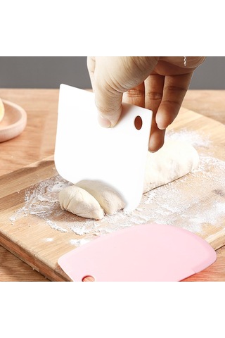 Plastik Hamur, Pasta, Börek Şekillendirme, Kazıma, Kesme Seti, Açık Pembe, 3'lü Set