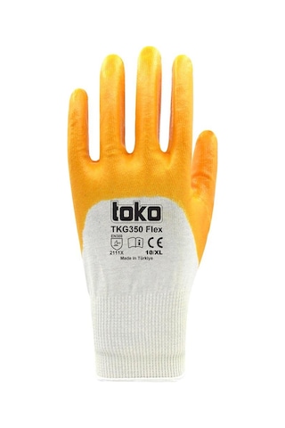 Toko Tkg350 Flex Sarı Pamuk Nitril Eldiven No: 10/xl