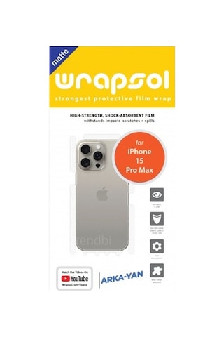 Apple iPhone 15 Pro Max Uyumlu Mat Arka Ve Yan Koruyucu Poliüretan Film
