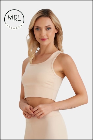 Kadın Ten Rengi Sporcu Sütyeni Pedli Likralı Destekleyici Su Sporları Koşu Fitness Dans Sports Bra Ten Rengi