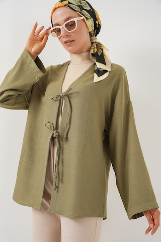Bigdart Keten Tesettür Kimono 5968 - Çağla