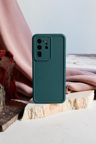 Samsung Galaxy S20 Ultra Uyumlu Kamera Çıkıntılı Mat Silikon Telefon Kılıfı Resimdeki