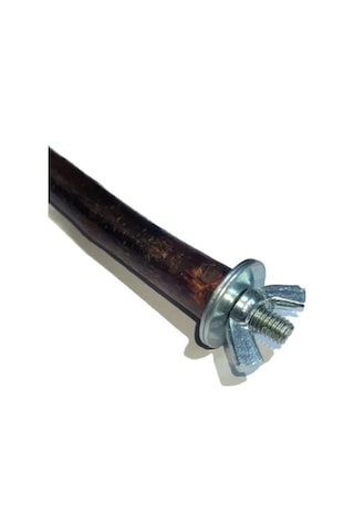 Ahşap Kuş Dalı Tünek, 22 Cm Uzunluk, Metal Aparatlı