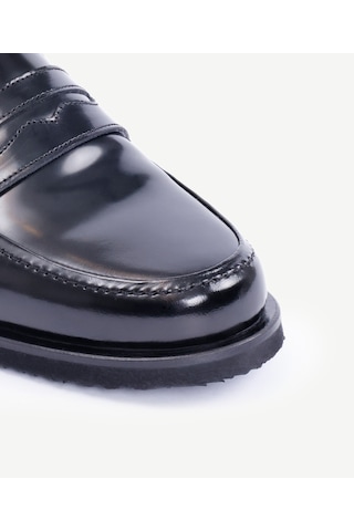 Yargıcı Zımba Detaylı Deri Loafer 25kkay4032x 001 Siyah