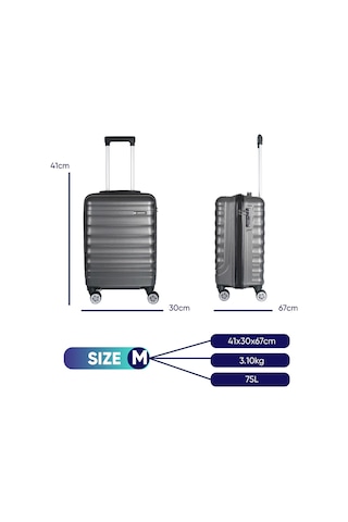 Vegmann Delphin Antrasit Orta Boy Valiz Antrasit