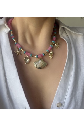 Deniz Charm Kolye Pembe