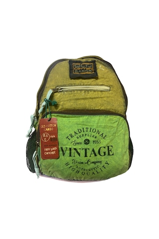 Old Cotton Cargo Kaliteli Tek Bölmeli Vintage Disayn Günlük Gezi Okul Sırt Çantası North Dakato Bag Brand 30x43cm Sarı