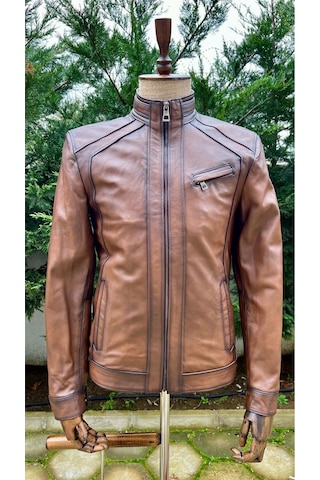 Always Leather Usta İşi Özel Dikim Hakiki Deri Ceket 1803340009 Kahverengi