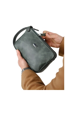 Mft Leather Hakiki Deri Unisex El Çantası Moon Bag 4381 Tiguan Haki