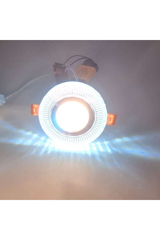 Kristal Motifli 2+4,5 W Sıva Altı Spot Kenarı Beyaz Orta Gün Işığ Beyaz