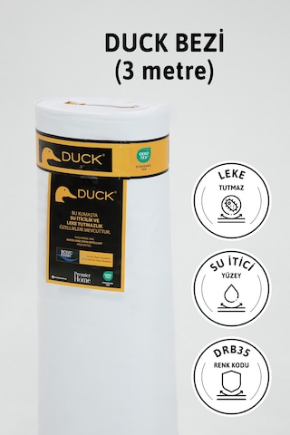 Premier Metrelik Duck Keten Kumaş Su İtici Bez 3 Metre Drb35 - Be Beyaz