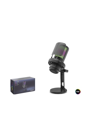 Hadron Me6pb Gaming Rgb Masaüstü Mikrofon Usb Type-c 192khz 24bit - Siyah