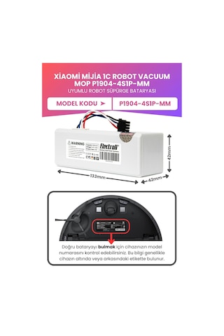 Xiaomi Mijia 1c Robot Vacuum Mop P1904-4s1p-mm Batarya 7000mah