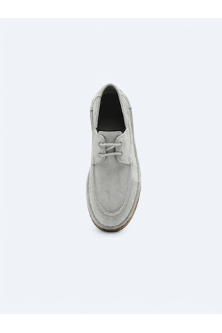 Açık Gri Süet Smart Casual Ayakkabı Gri