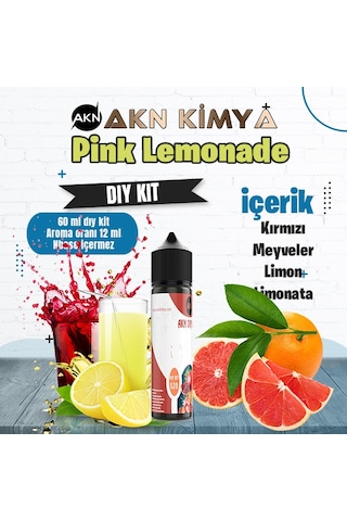 Pink Lemonade Dıy Kit Kırmızı Meyveler Limon Gıda Aroması %20 Oranda Aroma İçerir Hazır Değildir 60 Ml