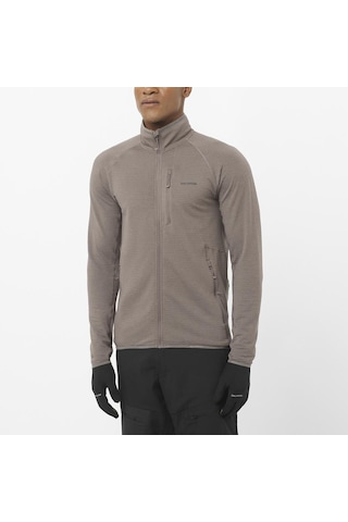 Salomon Essentıal Lıghtwarm Erkek Tam Fermuar Polar Iron Lc2645700 Kahverengi