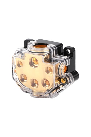 Yunboo Oto Bot Kapalı Korumalı 5 Yollu Güç Dağıtım Kutusu - Alüminyum Alyazı, 0/4ga Giriş, 2/4/8ga Çıkış, Ses Sistemi Koruma