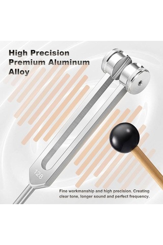 Aubyhe 128hz Gümüş Tunning Fork: Zihinsel Ve Beden Sağlığı İçin Doğal İyileştirici Ses Aleti