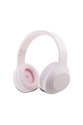 Guess Klasik Logo Lisanslı Katlanabilir Ayarlanabilir Metal Klasik Logolu Kulak Üstü Bluetooth Kulaklık Pembe